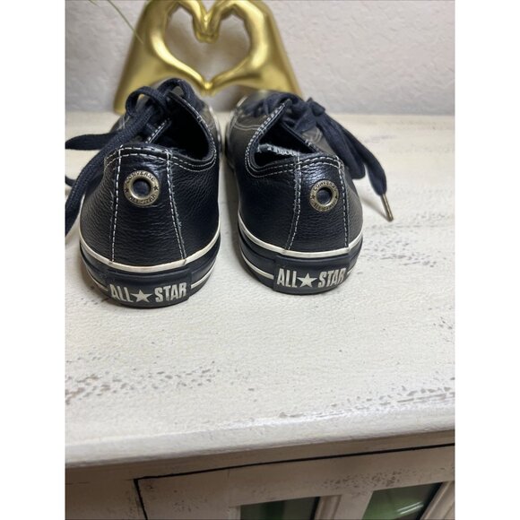 CONVERSE All-Star EUROPEAN Leather Black Low 1J858 Women's US 8.5 Men’s 6.5 - Picture 4 of 9